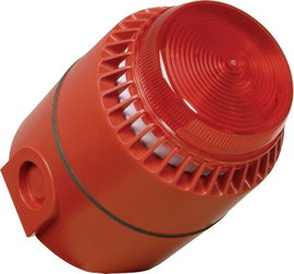 ComPro Kombi jeladó Flashni Piros Villogó fény, Hosszú hang 24 V/DC 110 dB
