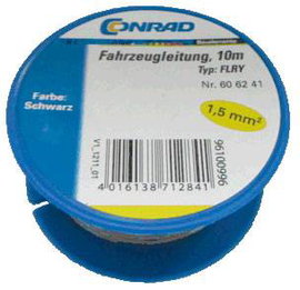 Conrad Components 606241 Jármű vezeték FLRY-B 1 x 1.50 mm² Fekete 10 m