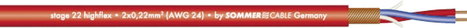 Sommer Cable 200-0003 Mikrofonkábel 2 x 0.22 mm² Piros méteráru