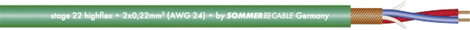 Sommer Cable 200-0004 Mikrofonkábel 2 x 0.22 mm² Zöld méteráru