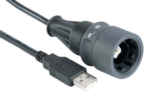 Az USB kábel mindkét oldalán rögzíthető PXP6040/B/2M00 B típus (reteszelő) az A típuson PXP6040/B/2M