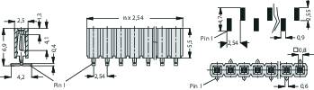 Fischer Elektronik Hüvelysor (standard) Sorok száma: 1 Pólusok száma sorozatonként: 20 BL LP 5 SMD/ 2. kép