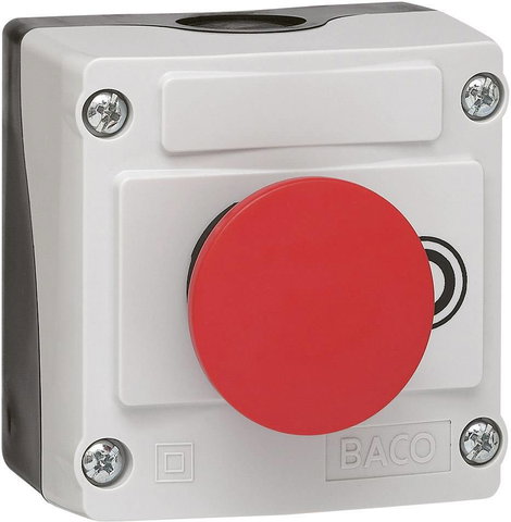 BACO 224211 LBX10210 Gomba alakú kapcsoló házban Piros Húzó reteszelés 1 db