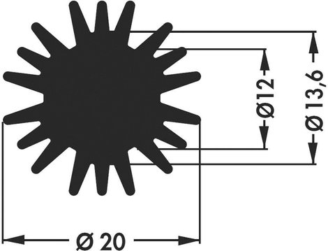 Fischer Elektronik 10021667 SK 585 15 SA LED-es hűtőtest 6.1 K/W (Ø x Ma) 20 mm x 15 mm
