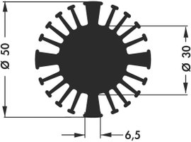 Fischer Elektronik 10021932 SK 602 25 SA LED-es hűtőtest 2.3 K/W (Ø x Ma) 50 mm x 25 mm
