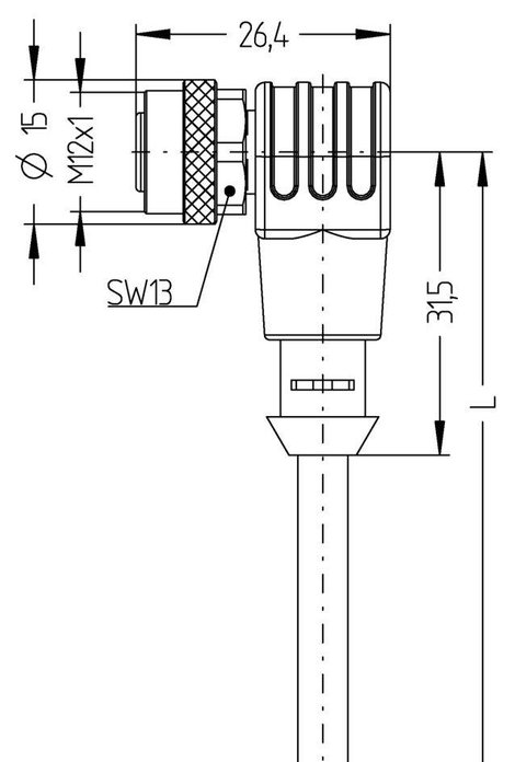 Escha 8045912 Érzékelő-/működtető összekötő, konfekcionált M12 Alj, hajlított 5.00 m Pólusszám: 4 1  2. kép