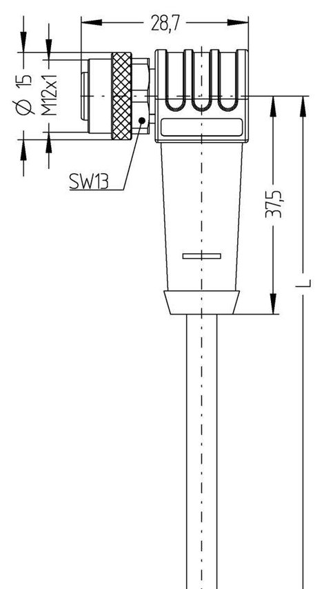 Escha 8046994 Érzékelő-/működtető összekötő, konfekcionált M12 Alj, hajlított 5.00 m Pólusszám: 8 1  2. kép