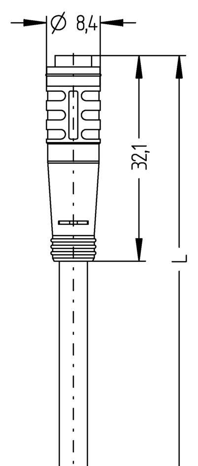 Escha 8052690 Érzékelő-/működtető összekötő, konfekcionált M8 Alj, egyenes 2.00 m Pólusszám: 4 1 db 3. kép