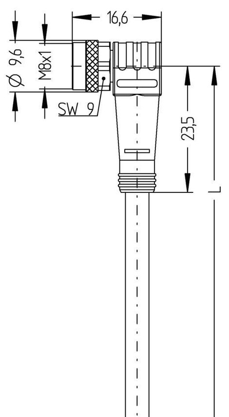 Escha 8045419 Érzékelő-/működtető összekötő, konfekcionált M8 Alj, hajlított 5.00 m Pólusszám: 3 1 d 4. kép