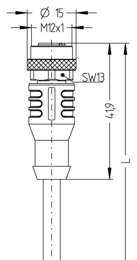 Escha 8044053 Érzékelő-/működtető összekötő, konfekcionált M12 Dugó, egyenes, Alj, egyenes 2.00 m Pó 2. kép