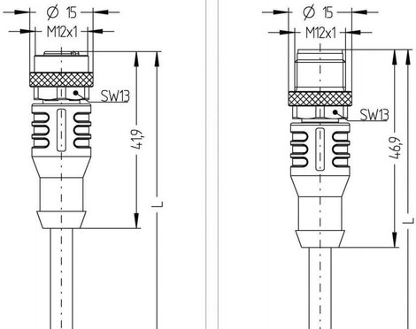 Escha 8046932 Érzékelő-/működtető összekötő, konfekcionált M12 Dugó, egyenes, Alj, egyenes 2.00 m Pó 2. kép