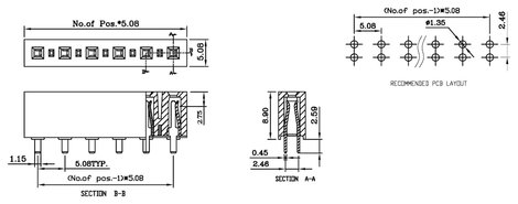 W & P Products Hüvelysor (standard) Sorok száma: 1 Pólusok száma sorozatonként: 10 395-10-1-50 1 db 3. kép