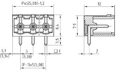 PTR Hartmann Stift ház panel STL(Z)950 Pólusok száma 2 Raszterméret: 5 mm 50950025001F 1 db 2. kép
