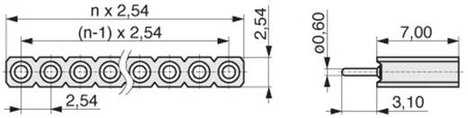 Precíziós hüvelysor, 1 sor, 36 pólus, MPE Garry 115-1-036-0-MTF-XS0-1 2. kép