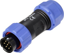 Weipu SP1310 / P 7 II Kerek dugó Dugó, egyenes Össz pólusszám: 7 Sorozat (kerek csatlakozók): SP13 1