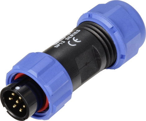 Weipu SP1310 / P 7 II Kerek dugó Dugó, egyenes Össz pólusszám: 7 Sorozat (kerek csatlakozók): SP13 1