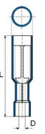 Vogt Verbindungstechnik 3916S Kerek alj 1.50 mm² 2.50 mm² Tű átmérő: 5 mm Teljesen szigetelt Kék 1 d 2. bélyegkép