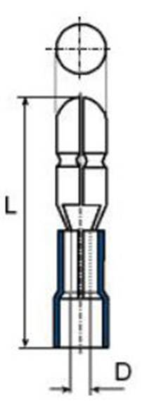 Vogt Verbindungstechnik 3921S Kerek dugó 1.50 mm² 2.50 mm² Tű átmérő: 5 mm Részlegesen szigetelt Kék 2. kép