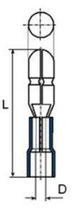 Vogt Verbindungstechnik 3921S Kerek dugó 1.50 mm² 2.50 mm² Tű átmérő: 5 mm Részlegesen szigetelt Kék 2. bélyegkép