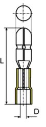 Vogt Verbindungstechnik 3922S Kerek dugó 4 mm² 6 mm² Tű átmérő: 5 mm Részlegesen szigetelt Sárga 1 d 2. bélyegkép