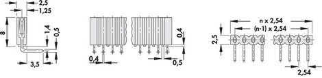 Fischer Elektronik Hüvelysor (standard) Sorok száma: 1 Pólusok száma sorozatonként: 36 BL 3/ 36/Z 1 2. kép