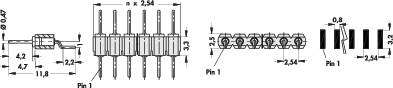 Fischer Elektronik Tűsor (precíziós) Sorok száma: 1 Pólusok száma sorozatonként: 20 MK 27 SMD/ 20/G 2. kép