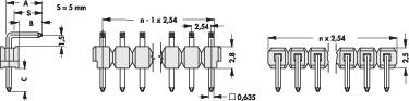 Fischer Elektronik Tűsor (standard) Sorok száma: 1 Pólusok száma sorozatonként: 36 SLK 3/025/ 36/Z 1 2. kép
