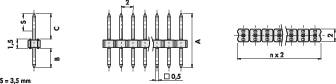 Fischer Elektronik Tűsor (standard) Sorok száma: 1 Pólusok száma sorozatonként: 50 SLY 1/104/ 50/G 1 2. kép