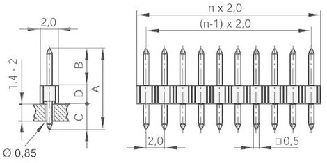 MPE Garry Tűsor (standard) Sorok száma: 1 Pólusok száma sorozatonként: 32 150-1-032-0-S-XS0-0835 1 d 2. kép