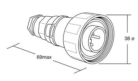 Bulgin PX0736/S Kerek dugó Csatlakozóaljzat, egyenes Össz pólusszám: 2 Sorozat (kerek csatlakozók): 2. kép