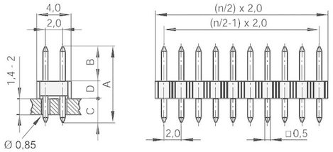 MPE Garry Tűsor (standard) Sorok száma: 2 Pólusok száma sorozatonként: 22 150-3-044-0-S-XS0-0835 1 d 2. kép