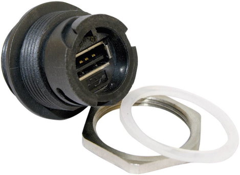 USB 2.0 telepítési házkészlet Alj, beépíthető 17-200001 Bajonettzár védőkupak nélkül 17-200001 Conec