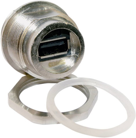 USB 2.0 telepítési házkészlet Alj, beépíthető 17-200321 M28 csavarkötés védőkupak nélkül 17-200321 C