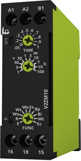 tele 125100 V2ZM10 12-240V AC/DC Időrelé Multifunkció 1 db Időtartomány: 0.05 mp - 100 óra 1 váltó