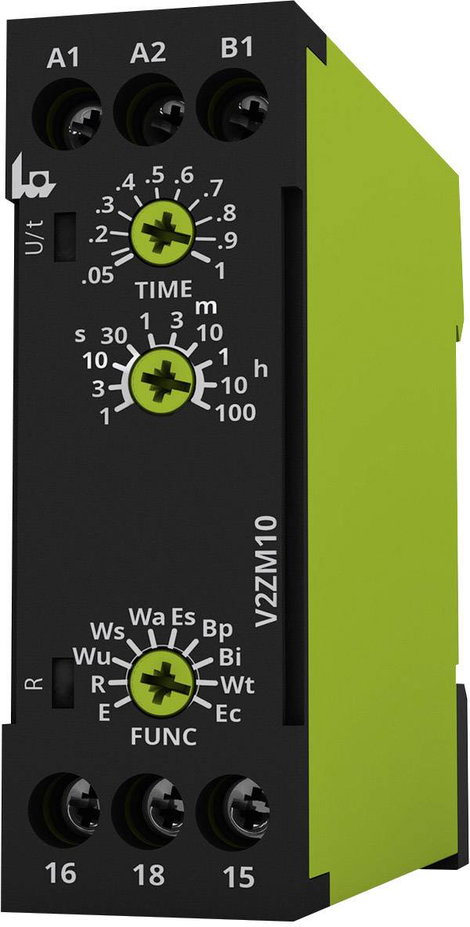 tele 125100 V2ZM10 12-240V AC/DC Időrelé Multifunkció 1 db Időtartomány: 0.05 mp - 100 óra 1 váltó