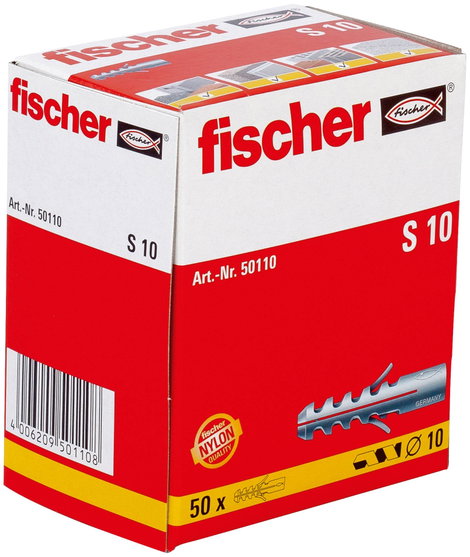 Fischer S 10 Terpesztő tipli 50 mm 10 mm 50110 50 db