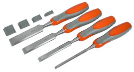 AVIT AV10010 Vésőkészlet edzett acél pengékkel, 6,5, 13, 19, 25 mm széles