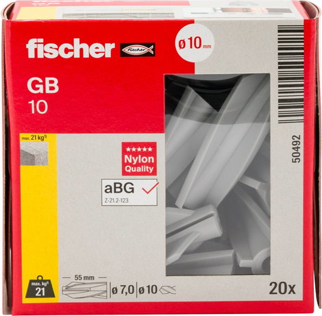 Fischer GB 10 Gázbeton tipli 55 mm 10 mm 050492 20 db 3. kép