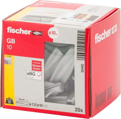 Fischer GB 10 Gázbeton tipli 55 mm 10 mm 050492 20 db 4. kép