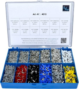 Vogt Verbindungstechnik 4015 Érvéghüvely készlet Részlegesen szigetelt Ezüst, Fehér, Szürke, Piros, 