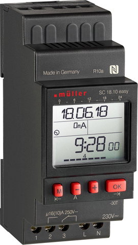 Müller SC 18.10 easy 12V ACDC Kalapsínes időkapcsoló óra Digitális 12 V/DC, 12 V/AC 4000 W