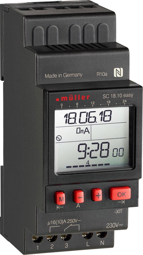 Müller SC 18.10 easy 12V ACDC Kalapsínes időkapcsoló óra Digitális 12 V/DC, 12 V/AC 4000 W