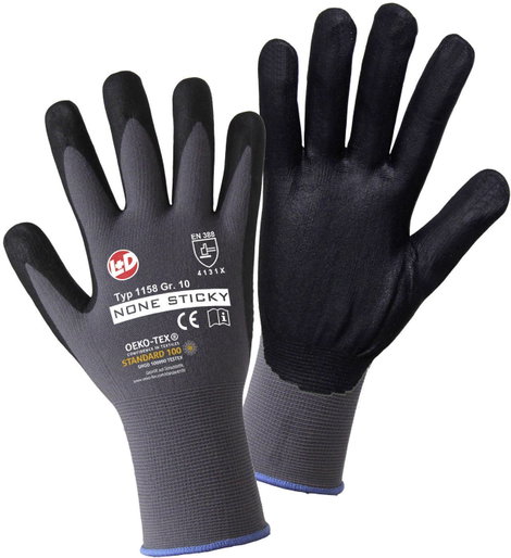 L+D worky FOAM Nylon NITRILE 1158-9 Nylon Munkakesztyű Méret (kesztyű): 9, L CAT II 1 pár