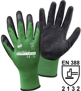 L+D SIMPLY Latex 1490-9 Latex Munkakesztyű Méret (kesztyű): 9 EN 388, EN 13997:1999 ISO 13997:1999 C