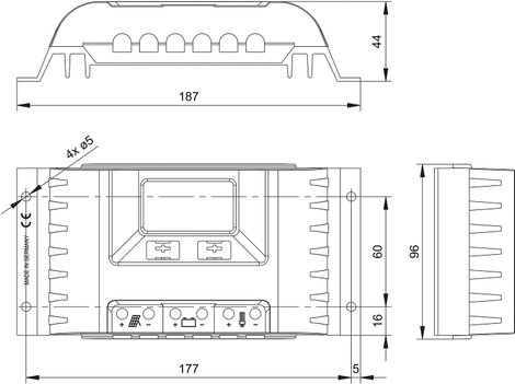 Steca PR 1515 Napelem töltésszabályozó PWM 12 V, 24 V 15 A 4. kép