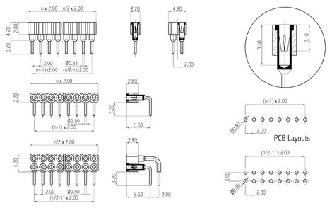 W & P Products Hüvelysor (precíziós) Sorok száma: 1 Pólusok száma sorozatonként: 3 257-003-1-50-00-6 2. kép
