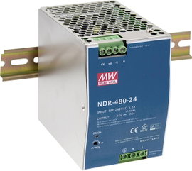Kalapsín tápegység 1x 24 VDC 480 W, Mean Well NDR-480-24