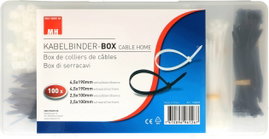 Cablehome 136069 Kábelkötöző készlet 190 mm, 100 mm Fekete, Fehér 400 db