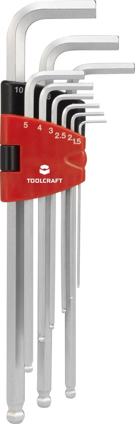 TOOLCRAFT Belső hatlap Hajlított csavarhúzó készlet 9 részes