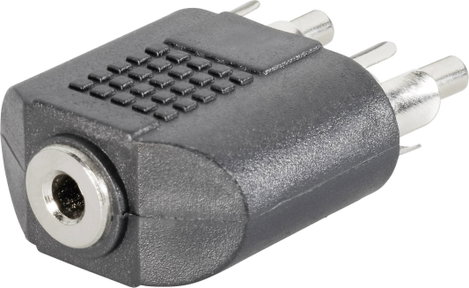SpeaKa Professional SP-7869756 RCA / Jack Audio Y adapter [2x RCA dugó - 1x Jack alj, 3,5 mm-es] Fek 2. kép